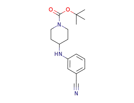 Molecular Structure of 477178-65-7 (1-BOC-4-[(3-CYANOPHENYL)AMINO]-PIPERIDINE)