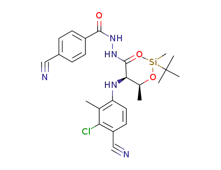 N'-((2R,3S)-3-(tert-butyldimethylsilyloxy)-2-(3-chloro-4-cyano-2-methylphenyl-amino)butanoyl)-4-cyanobenzohydrazide