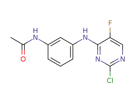 Molecular Structure of 1166389-12-3 (N-(3-(2-chloro-5-fluoropyrimidin-4-ylamino)phenyl)acetamide)