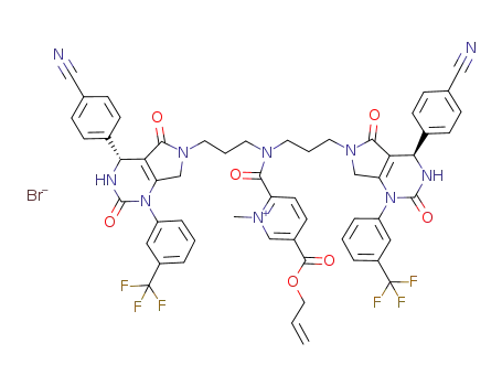 Molecular Structure of 1151655-50-3 (Br<sup>(1-)</sup>*C<sub>57</sub>H<sub>47</sub>F<sub>6</sub>N<sub>10</sub>O<sub>7</sub><sup>(1+)</sup>)