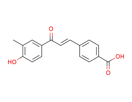 Molecular Structure of 934826-21-8 ((E)-4-(3-(3-(4-hydroxy-3-methylphenyl)-3-oxoprop-1-enyl)phenoxy)acetic acid)