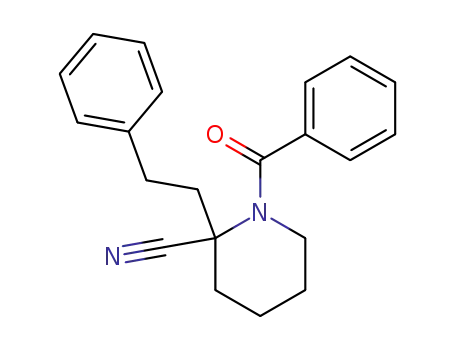 1-benzoyl-2-(2-phenylethyl)-2-piperidinecarbonitrile