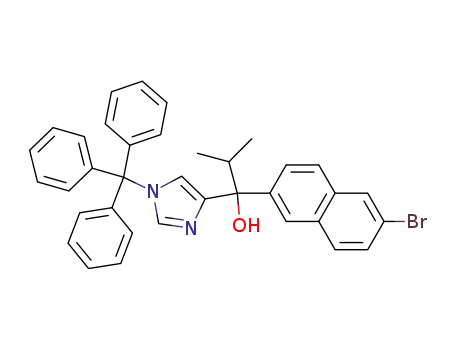Molecular Structure of 247174-38-5 (1-(6-bromonaphthalen-2-yl)-2-methyl-1-(1-trityl-1H-imidazol-4-yl)-1-propanol)