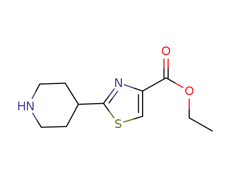 Molecular Structure of 721963-02-6 (2-piperidine-4-yl-thiazole-4-carboxylic acid ethyl ester)