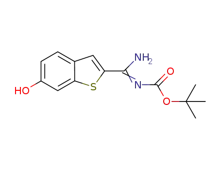 Molecular Structure of 947590-65-0 (Carbamic acid, N-[(6-hydroxybenzo[b]thien-2-yl)iminomethyl]-, 1,1-dimethylethyl ester)