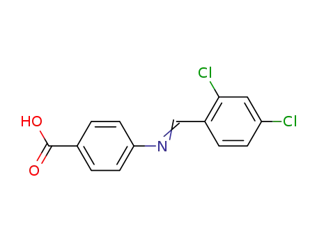 Molecular Structure of 71937-04-7 (4-{[(E)-(2,4-dichlorophenyl)methylidene]amino}benzoic acid)