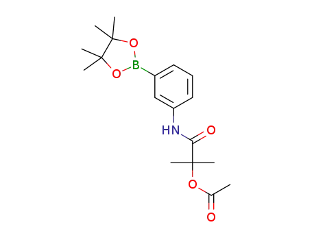 Molecular Structure of 1416775-75-1 (1,1-dimethyl-2-oxo-2-{[3-(4,4,5,5-tetramethyl-1,3,2-dioxaborolan-2-yl)phenyl]amino}ethyl acetate)