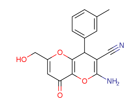 2-amino-6-(hydroxymethyl)-4-(3-methylphenyl)-8-oxo-4,8-dihydropyrano[3,2-b]pyran-3-carbonitrile