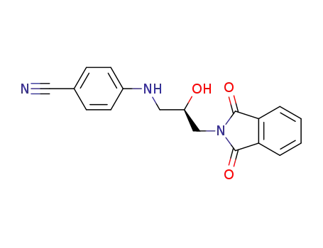 Molecular Structure of 1261131-68-3 (4-(3-(1,3-dioxoisoindolin-2-yl)-2-hydroxypropylamino)benzonitrile)