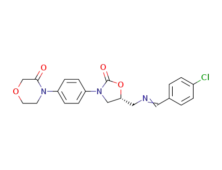4-{4-[(R)-5-[(((4-chlorophenyl)methylene)amino)methyl]-2-oxo-1,3-oxazolidin-3-yl]phenyl}-morpholin-3-one
