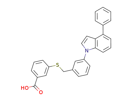 Molecular Structure of 1313802-50-4 (3-(3-(4-phenyl-1H-indol-1-yl)benzylthio)benzoic acid)