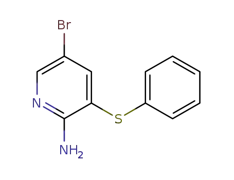 Molecular Structure of 953045-27-7 (5-bromo-3-(phenylthio)pyridin-2-amine)