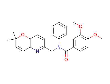 Molecular Structure of 1342891-18-2 (N-((2,2-dimethyl-2H-pyrano[3,2-b]pyridin-6-yl)methyl)-3,4-dimethoxy-N-phenylbenzamide)