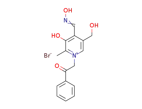 Molecular Structure of 1253784-32-5 (1-phenacyl-3-hydroxy-4-hydroxyiminomethyl-5-hydroxymethyl-2-methyl pyridinium bromide)