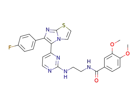 N-(2-((4-(6-(4-fluorophenyl)imidazo[2,1-b]thiazol-5-yl)pyrimidin-2-yl)amino)ethyl)-3,4-dimethoxybenzamide