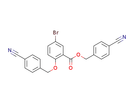 Molecular Structure of 1285516-09-7 (4-cyanobenzyl 5-bromo-2-(4-cyanobenzyloxy)benzoate)