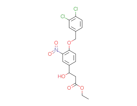 Molecular Structure of 1202577-46-5 (ethyl 3-{4-[(3,4-dichlorobenzyl)oxy]-3-nitrophenyl}-3-hydroxypropanoate)