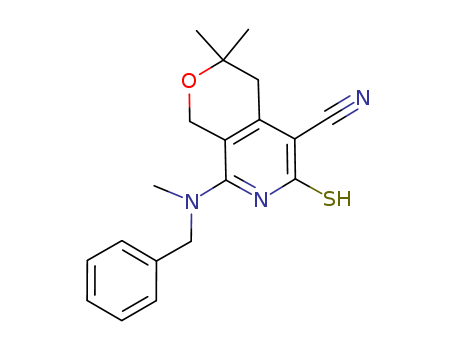 1H-Pyrano[3,4-c]pyridine-5-carbonitrile,  3,4,6,7-tetrahydro-3,3-dimethyl-8-[methyl(phenylmethyl)amino]-6-thioxo-