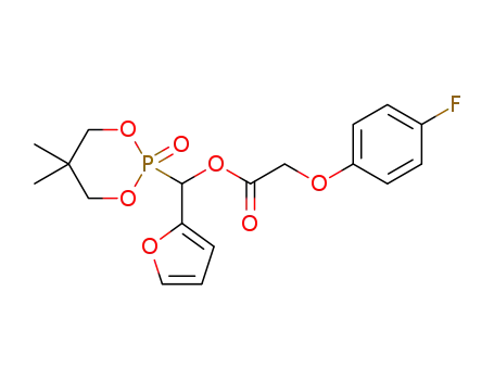 Molecular Structure of 1395103-25-9 (2-[(4-fluorophenoxy)acetoxy](furan-2-yl)methyl-5,5-dimethyl-1,3,2-dioxaphosphinan-2-one)