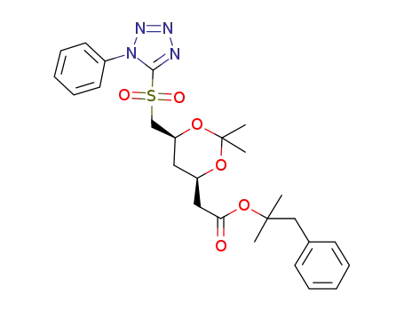 2-methyl-1-phenylpropan-2-yl 2-((4R,6S)-2,2-dimethyl-6-((1-phenyl-1H-tetrazol-5-ylsulfonyl)methyl)-1,3-dioxan-4-yl)acetate