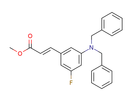 Molecular Structure of 918811-48-0 (2-Propenoic acid, 3-[3-[bis(phenylmethyl)amino]-5-fluorophenyl]-,
methyl ester, (2E)-)