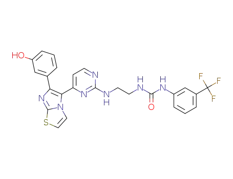 1-(2-(4-(6-(3-hydroxyphenyl)imidazo[2,1-b]thiazol-5-yl)pyrimidin-2-ylamino)ethyl)-3-(3-(trifluoromethyl)phenyl)urea