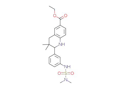 Molecular Structure of 1343454-35-2 (ethyl 2-(3-(N,N-dimethylsulfamoylamino)phenyl)-3,3-dimethyl-1,2,3,4-tetrahydroquinoline-6-carboxylate)