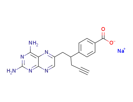 Molecular Structure of 1445586-50-4 (10-propargyl-10-carboxy-4-deoxy-4-amino-10-deazapteroic acid sodium salt)
