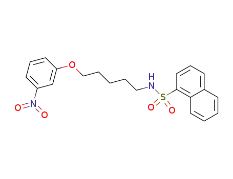 Molecular Structure of 1092450-85-5 (naphthalene-1-sulfonic acid [5-(3-nitro-phenoxy)-pentyl]-amide)