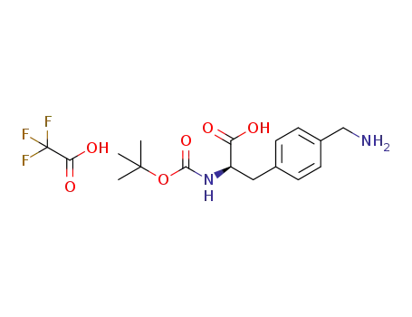 Molecular Structure of 1173158-90-1 ((2R)-3-[4-(aminomethyl)phenyl]-2-[(tert-butoxy)carbonylamino]propanoic acid trifluoroacetic acid salt)