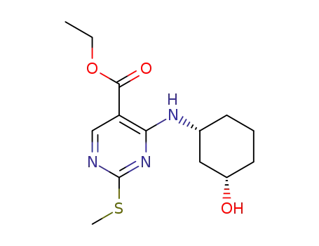 ethyl 4-((1R,3S)-3-hydroxycyclohexylamino)-2-(methylthio)pyrimidine-5-carboxylate