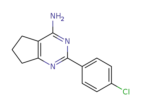 Molecular Structure of 1311186-61-4 (2-(4-chlorophenyl)-6,7-dihydro-5H-cyclopentapyrimidin-4-ylamine)