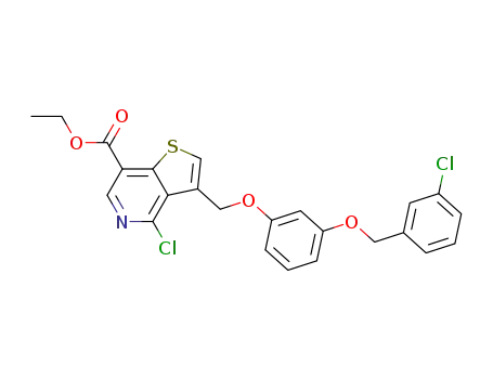 Thieno[3,2-c]pyridine-7-carboxylic acid,
4-chloro-3-[[3-[(3-chlorophenyl)methoxy]phenoxy]methyl]-, ethyl ester