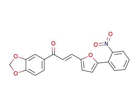 Molecular Structure of 1352444-90-6 ((2E)-1-(1',3'-benzodioxol-5-yl)-3-[5-(2-nitrophenyl)-furan-2-yl]-2-propen-1-one.)