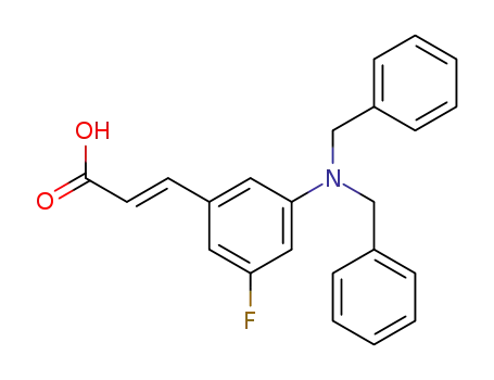 Molecular Structure of 918811-49-1 (2-Propenoic acid, 3-[3-[bis(phenylmethyl)amino]-5-fluorophenyl]-, (2E)-)