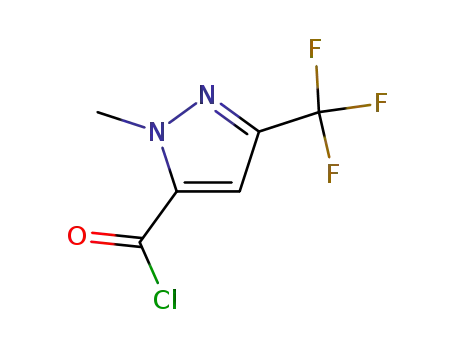 Molecular Structure of 129768-24-7 (1H-Pyrazole-5-carbonyl chloride, 1-methyl-3-(trifluoromethyl)- (9CI))