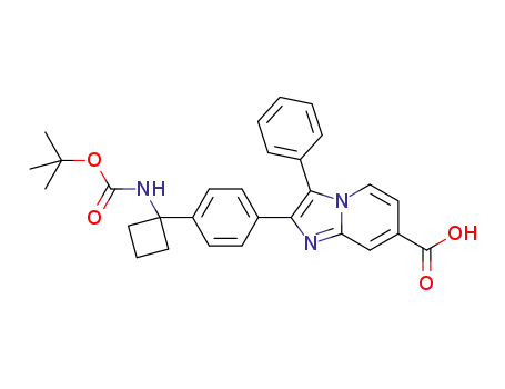 2-(4-(1-(tert-butoxycarbonylamino)cyclobutyl)phenyl)-3-phenylimidazo[1,2-a]pyridine-7-carboxylic acid