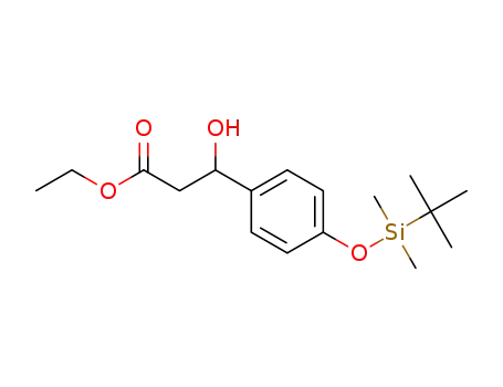 Molecular Structure of 221079-70-5 (ethyl 3-(4-{[tert-butyl(dimethyl)silyl]oxy}phenyl)-3-hydroxypropionate)