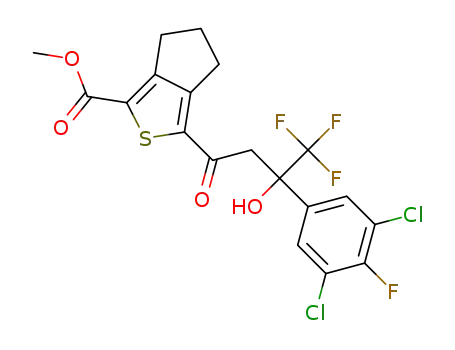 3-[3-(3,5-dichloro-4-fluoro-phenyl)-4,4,4-trifluoro-3-hydroxy-butyryl]-5,6-dihydro-4H-cyclopenta[c]thiophene-1-carboxylic acid methyl ester