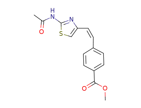 Molecular Structure of 737823-38-0 (Benzoic acid, 4-[(1Z)-2-[2-(acetylamino)-4-thiazolyl]ethenyl]-, methyl
ester)