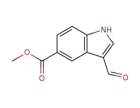 Molecular Structure of 197506-83-5 (3-FORMYL-1H-INDOLE-5-CARBOXYLIC ACID METHYL ESTER)