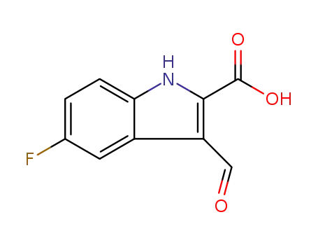 Molecular Structure of 726206-78-6 (5-FLUORO-3-FORMYL-1H-INDOLE-2-CARBOXYLIC ACID)