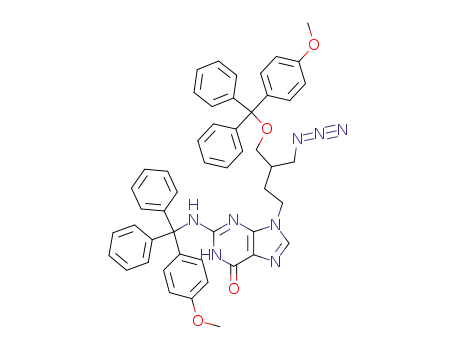 9-{3-azidomethyl-4-[(4-methoxy-phenyl)-diphenyl-methoxy]-butyl}-2-{[(4-methoxy-phenyl)-diphenyl-methyl]-amino}-1,9-dihydro-purin-6-one