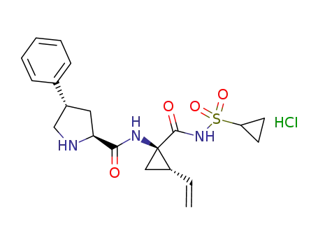Molecular Structure of 914662-37-6 ((2S,4S)-N-((1R,2S)-1-(cyclopropylsulfonylcarbamoyl)-2-vinylcyclopropyl)-4-phenylpyrrolidine-2-carboxamide hydrochloride)