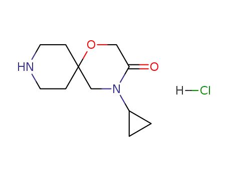 Molecular Structure of 1375107-47-3 (4-cyclopropyl-1-oxa-4,9-diazaspiro[5.5]undecan-3-one hydrochloride)