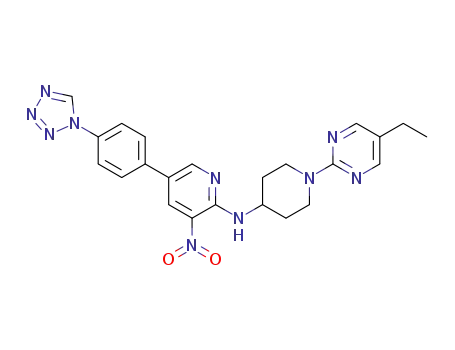 5-(4-(1H-tetrazol-1-yl)phenyl)-N-(1-(5-ethylpyrimidin-2-yl)piperidin-4-yl)-3-nitropyridin-2-amine