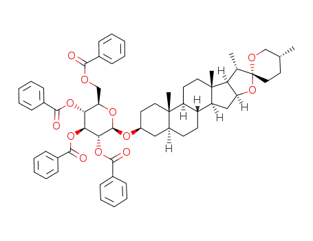 Molecular Structure of 885453-92-9 (tigogenin 3β-O-(2,3,4,6-tetra-O-benzoyl-β-D-glucopyranoside))