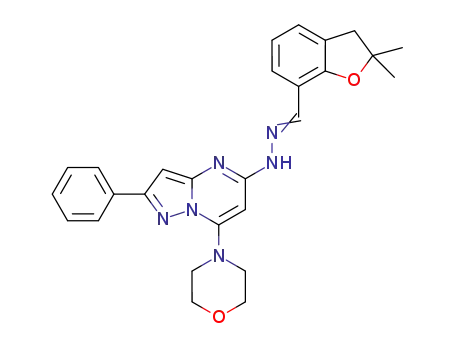 N-(2,2-dimethyl-2,3-dihydro-benzofuran-7-yl-methyl-idene)-N'-(7-morpholin-4-yl-2-phenyl-pyrazolo[1,5-a]pyrimidin-5-yl)hydrazine