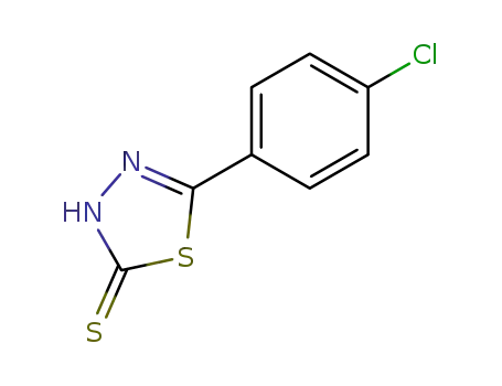 Molecular Structure of 63857-85-2 (5-(4-Chlorophenyl)-1,3,4-thiadiazole-2-thiol, 96%)