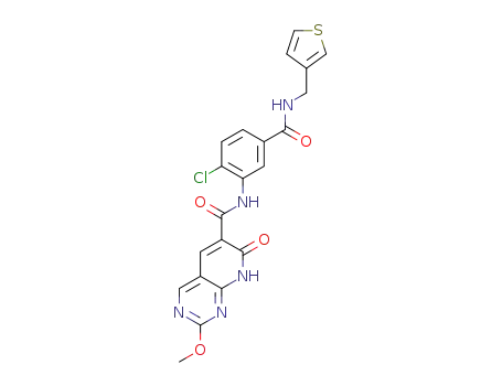 2-methoxy-7-oxo-7,8-dihydro-pyrido[2,3-d]pyrimidine-6-carboxylic acid {2-chloro-5-[(thiophen-3-ylmethyl)-carbamoyl]-phenyl}-amide
